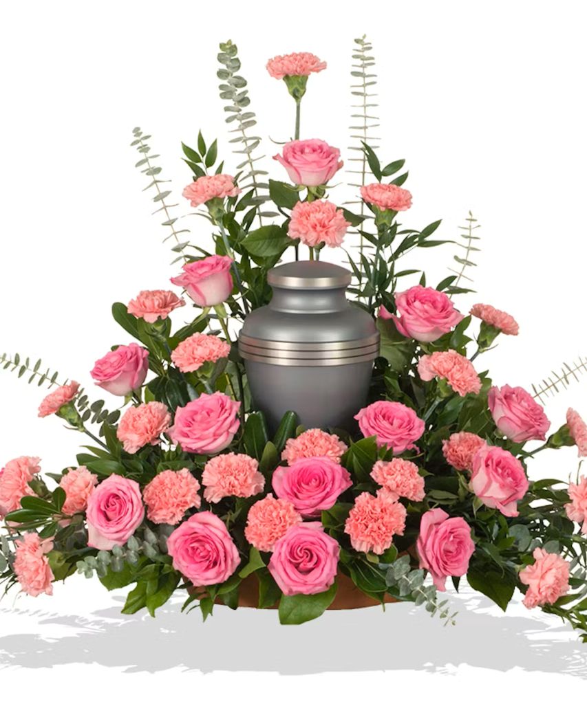 Roses & Carnations Cremation Arrangement