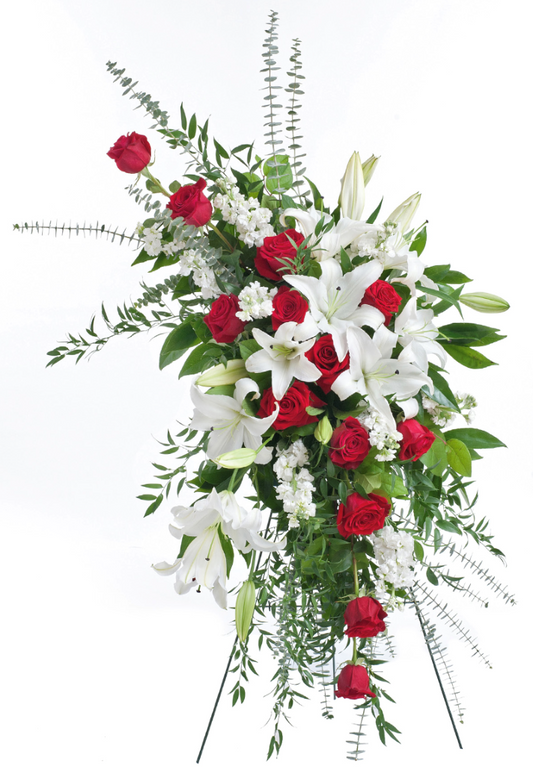 Red and White Standing Easel