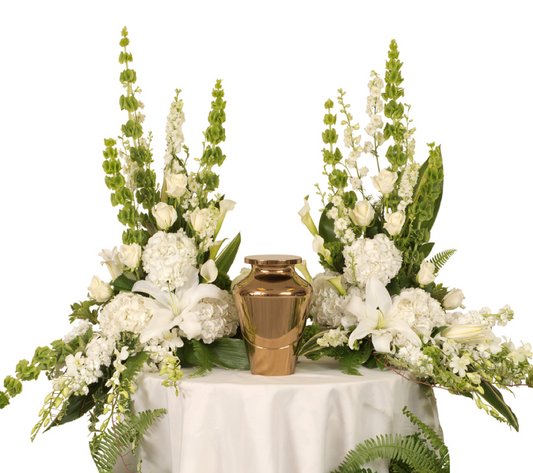 Elegant White Urn Side Pieces
