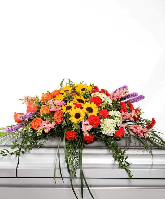 Joyful Sentiments Casket Spray