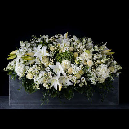 All-White Serenity Casket Spray