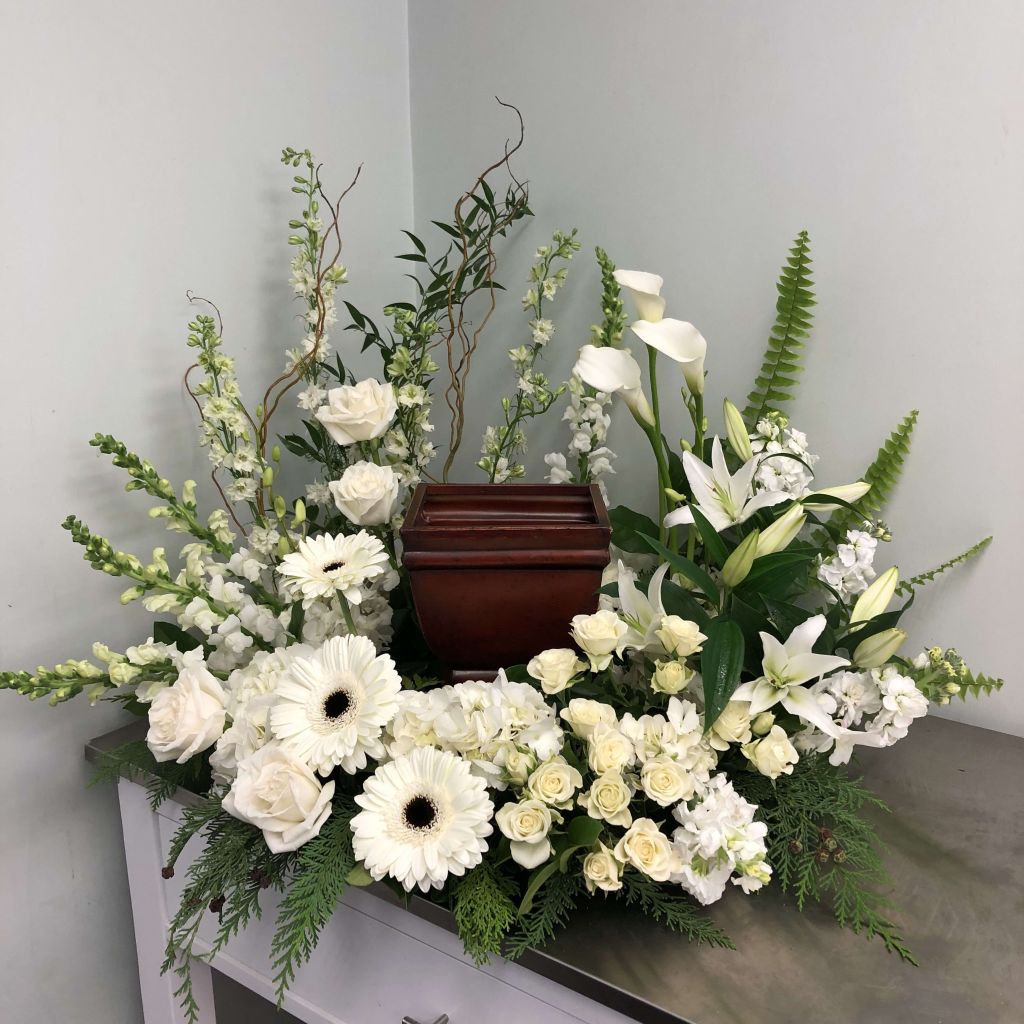 White Garden Urn Surround