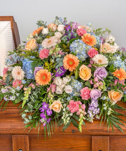 Springtime Symphony Casket Cover –  North Star Blooms, Roseville MN