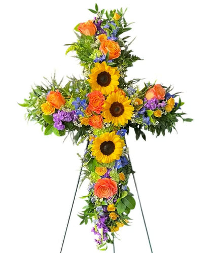 Colorful Legacy Packed Cross –  North Star Blooms, Roseville MN