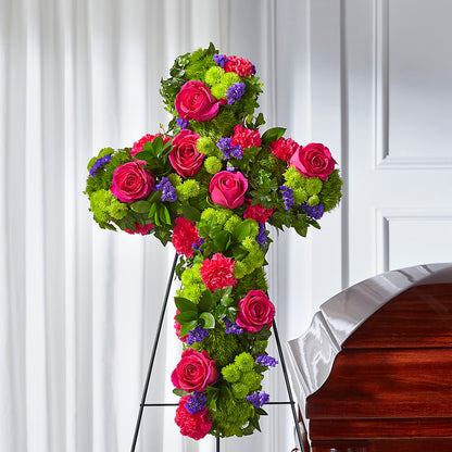 Tribute Rose Floral Cross –  North Star Blooms, Roseville MN