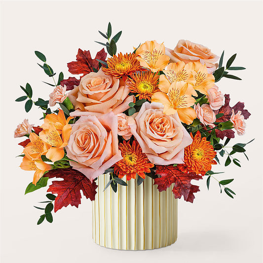Spiced Latte Bouquet with Ivory Vase –  North Star Blooms, Roseville MN